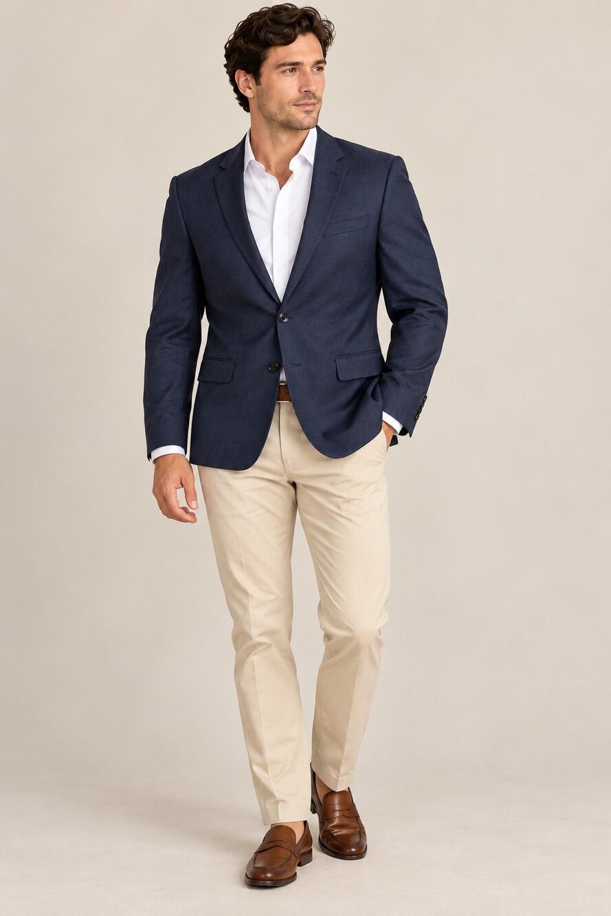 Perry Ellis Men’s Navy Sharkskin Slim Fit Blazer – Size 38S – NWT – MSRP $260